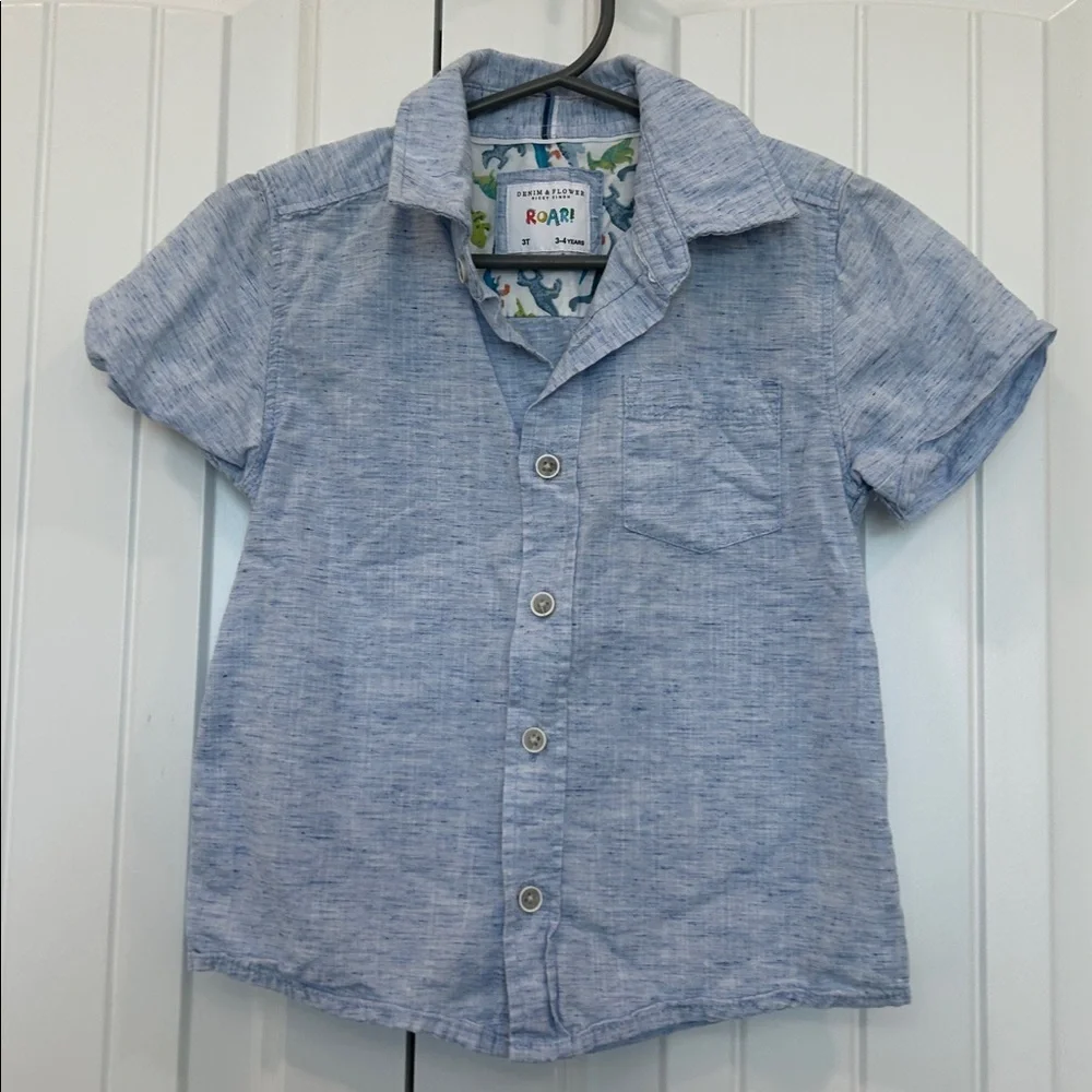 Denim & Flower Light Blue Kids Button Down Shirt